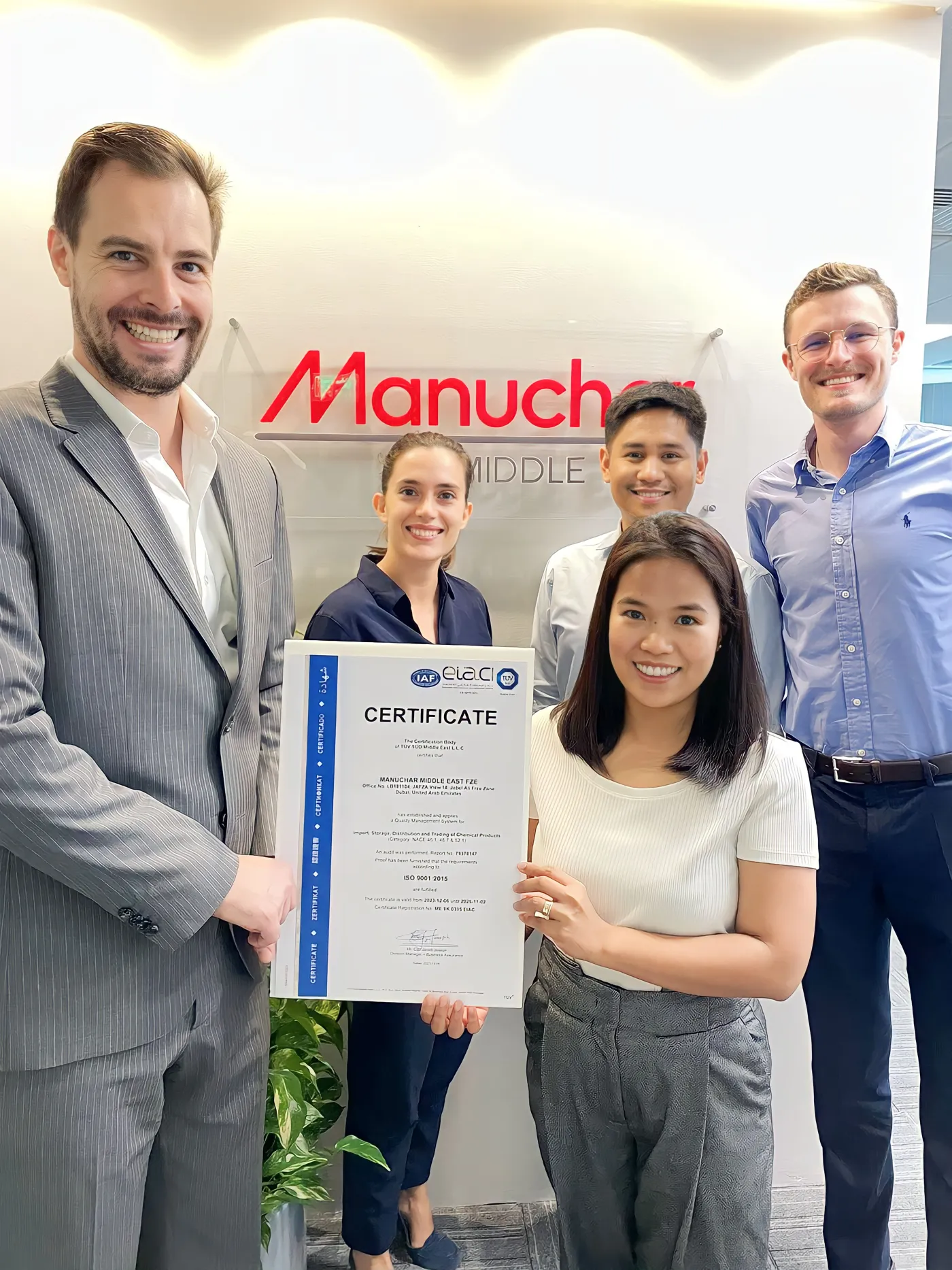 Manuchar Middle East ISO 9001:2015 recertified